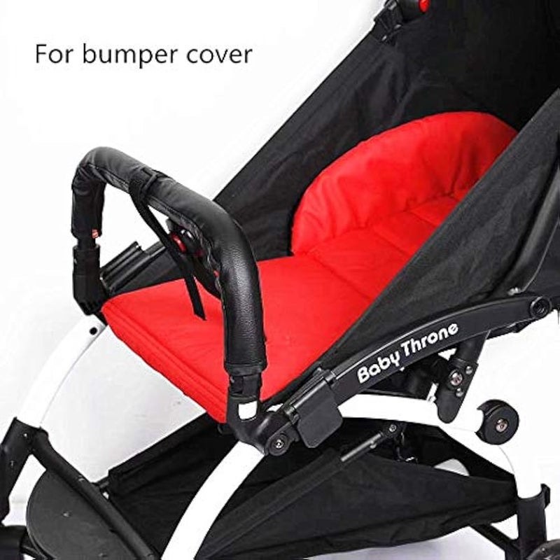 Baby Stroller Armrest Bumper Handlebar Sleeve Cover Universal Handle Cover DustProof Protect PU Leather Case with Removable Zipper Black - Image 4